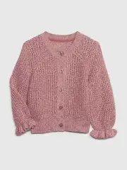 NEW $40 GAP Toddler Girls Rosetta Pink Chunky Knit Cardigan Sweater Size 3T