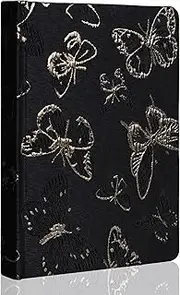 TIEFOSSI A5 Embroidered Fabric Journal for Women Men, College Ruled Journals for Writing, Butterfly Hardcover Notebooks for Work Business Home School