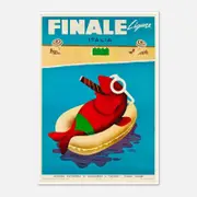 Galrie Vintage Finale Ligure Italy Travel Poster - Stunning Coastal Wall Art, Poster Only, A0 84 x 119cm (33 X 47inch)