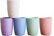 Eco-Friendly Unbreakable Reusable Drinking Cup for Adult (12 OZ), Wheat Straw Biodegradable Healthy Tumbler Set 5-Multicolor, Dishwasher Safe