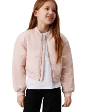 [Calvin Klein Jeans] Satin Hero Bomber (8-16 Years) in Pink