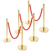 Stainless Steel Stanchion Post W/Velvet Ropes & Post Crowd Control Barriers Base