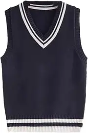 [Generic] Men Uniform Vest V Neck Pullover British Sleeveless Waistcoat Tank Tops Sweaters