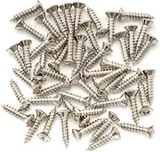 Musiclily Ultra 3x12mm Stainless Steel Electric Guitar Bass Pickguard Mounting Screws for USA Fender Style Guitar or Bass, Nickel (Set of 50)