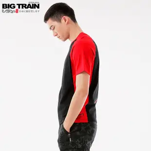 BIG TRAIN 剪接配色潮流彈性T-紅 B80699