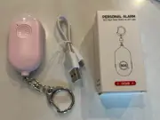 Personal Alarm USB Rechargeable SOS Self Defense Keychain Flashlight