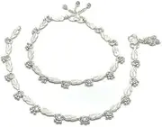 [Generic] 925 Sterling Silver Anklet, Traditional Payal Design, 27 cm Length, 40 g