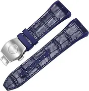 [BCMCBV] For Franck Muller V45 Series 28mm Nylon Genuine Leather Silicone Watchband Black Blue Folding Buckle Watch Strap