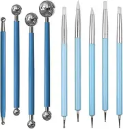 9PCS Dotting Tools, Silicone Clay Sculpting Tool, Pottery Embossing Tool, Ceramic Clay Ball Stylus Dot Painting Tools