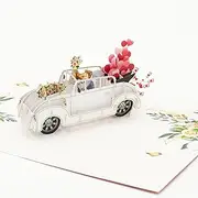 Just Married Pop-Up Card, Pop up cards Australia, Wedding cards, Honeymoon Getaway card, Valentine's Cards