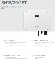 SUNGROW SH15T Hybrid Solar Inverter 15kW 3 Phase 2 MPPT with 10 YR WNTY, Wi-Fi