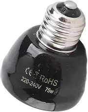 Ceramic Reptile Heat Lamp Mini Infrared Heat Ceramic Reptile Heating Bulb for Lizards 240V (75W Black)
