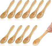 Salbsever 10 Pcs Small Bamboo Wooden Spoons, 3.5 Inch, Mini Condiment Spoons for Spice Jars, Sauces, Coffee, Sugar, Pepper