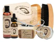 Beard Grooming Kit: Beard Oil,Balm,Wax,Wash, Soap, Comb,Brush,Scissors, Gift Box