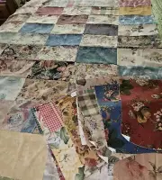 Unfinished Quilt Top Fabric Swatches Patchwork 73"X 59 & 32 Extra 16" Swatches