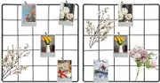 uxcell 2Pcs Wire Wall Grid Panel, 10" x 10" Metal Photo Display Grid with Hook, Black
