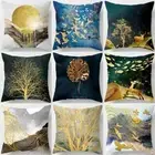 Gold Tree Forest Cushion Cover Car Home Decor Decoration Pillow Pillowcase