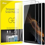 JETech Screen Protector for Samsung Galaxy Tab S8 Ultra (14.6-Inch, 2022 Model, SM-X900/SM-X906) with Easy Installation Frame, Tempered Glass Film, HD Clear, 2-Pack