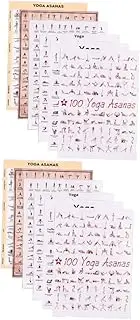 KOMBIUDA 12pcs Yoga Posture Wall Art Canvas Workout Decor for Home Fitness Room Bedroom Stylish Yoga Posters for
