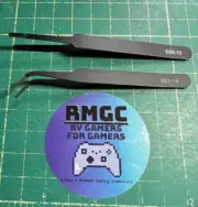 High-Precision 2PCS Stainless Steel Tweezers Set - Ideal for Jewelry & Soldering