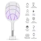 2 In1 Electronic Fly Swatter Mosquito Bug Insect Kill Zapper Racket USB Recharge