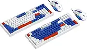 Gaming Keyboard and Mouse Combo 98-Key Mechanical Feel Wired Colourful Backlight 6D Gaming Mouse w/Adjustable Movement Mouse and Keyboard WB