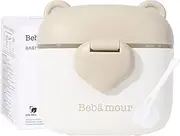 Bebamour Baby Milk Powder Dispenser Pot Formula Dispenser for Baby Snack Dispenser,230G Milk Powder,450ML, Bear