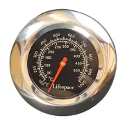 Lifespace Universal Replacement Grill / Smoker Thermometer - Black Face