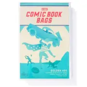 Golden Age Comic Book Bags - 100-pack of Acid-Free Archival Protective Storag...