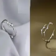 Sterling Silver Open Ring / Set 02 - Set of 2 Pcs - Silver - One Size