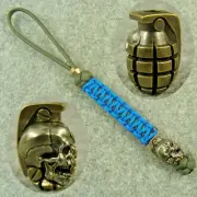 550 Paracord Knife Lanyard With Titanium Skull + grenade Lanyard Beads GH476