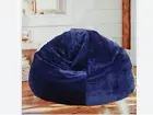 Xmas Navy Blue Velvet Bean Bag Cover Large Size Party (Bean Bag Cover)(NO BEANS)
