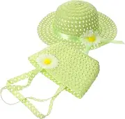 [Healeved] Little Girls Set Beach Bag Sunshade Hat Girls Summer Vacation Essentials Light Green