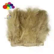 2 Meters khaki Turkey Feathers Fringe Feather Trim For Dresses Clothing Sewing