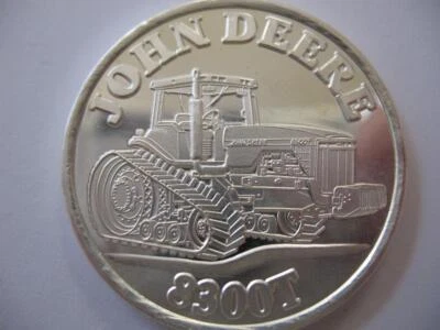 1-OZ.JOHN DEERE MODEL 8300T TRACTOR FATHERS DAY GIFT.999 PROOF SILVER COIN+GOLD