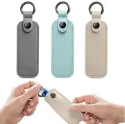 ZWWOGE 3 pieces USB stick case, pen drive protective case, USB stick bag storage, protective cover for flash drive, sky blue, skin colour, dark grey