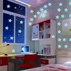 100 Pcs Kids Bedroom Fluorescent Glow In The Dark Stars Moons GXO Stickers B5W1