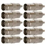10x BNC Female Jack to RCA Male Plug Coax Cable Video Adapter CCTV Connector