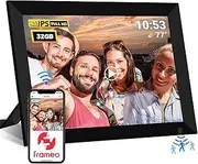 32GB FRAMEO Digital Photo Frame,10.1" IPS Touch Screen Smart WiFi Digital Picture Frame,Smart Motion Sensor,Easy Setup to Share Photos or Videos via Frameo APP,Auto-Rotate, Wall Mountable