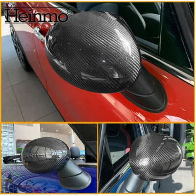 For Cooper R55 R56 R57 R58 R60 Carbon Fiber Car Side Mirror Cover Cap Power Fold (for: Mini)