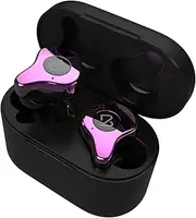 True Wireless Bluetooth Headphones-Wireless Earphones Bluetooth Earbuds with Bluetooth 5.0,Built-in Mic, Stereo Calls, Noise Cancelling,Total 40 Hours Playtime Deep Bass Stereo Wireless Headphones with Qi Charging Box (Purple)