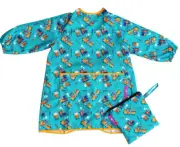 Tidy Tot: Long Sleeved Coverall Bib - Trains