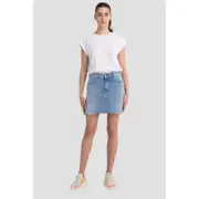 Replay Womens Denim Skirts Wide Leg Bermuda Shorts Blue