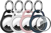[citymore] for Airtag Holder,Waterproof Airtag Keyring,TPU Shell Anti-Scratch Airtag Case,for Apple air Tags-4 Pack Luggage,Keys,Pet Collar,Dog Collar with Metal Key Ring