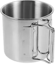 Totority Stainless Steel Camping Mug with Foldable Handle Capacity Outdoor Adventure Cup for Hiking Fishing and Travel Ergonomic Design for Comfort and Versatility