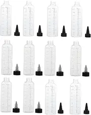 HEALEEP 12pcs Squeeze Liquid Bottles Transparent Hair Applicator for Hair Care Easy Use Pointed Tip Multi-purpose Refillable Containers