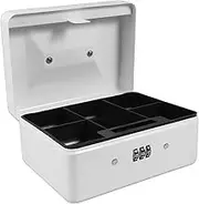 Hidden Storage Box with Combination Lock Secure Metal Cash Box Safe for Money Removable Tray Portable Design for Home Office Business Use