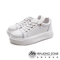 在飛比找momo購物網優惠-【WALKING ZONE】女 極簡免綁帶休閒鞋 女鞋(白色