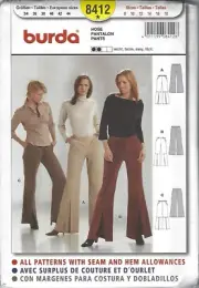Burda 8412 Sewing Pattern - Pants - Misses All Sizes - Brand New - Uncut