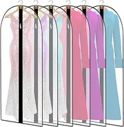 [Pwsap] 6 Pack Breathable Clothes Covers with Zip, 60 x 140 cm Hanging Clothes Covers Bags, Moth Proof Men's Suit Storage Bag, Dust Protection for Wardrobe Storage Travel